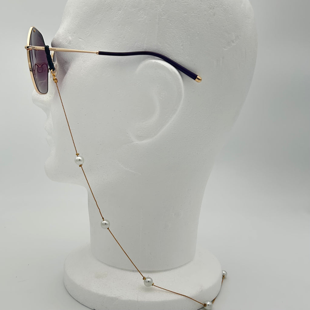 Chaîne à Lunettes Dorée avec Perles Henri Beaud