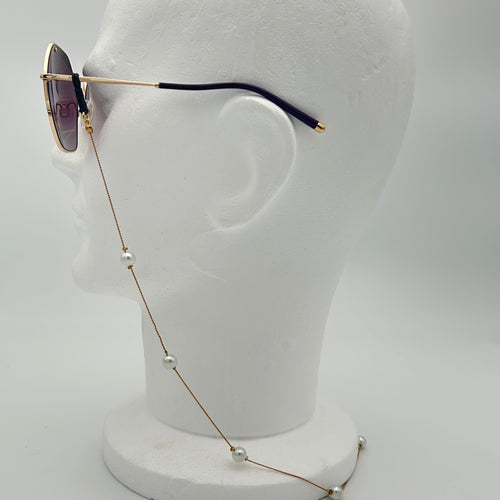 Chaîne à Lunettes Dorée avec Perles Henri Beaud