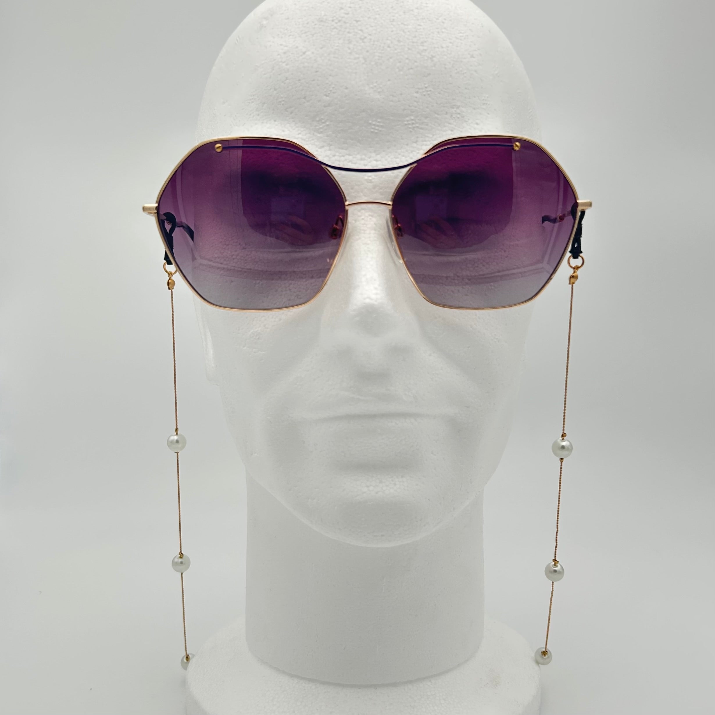 Chaîne à Lunettes Dorée avec Perles Henri Beaud
