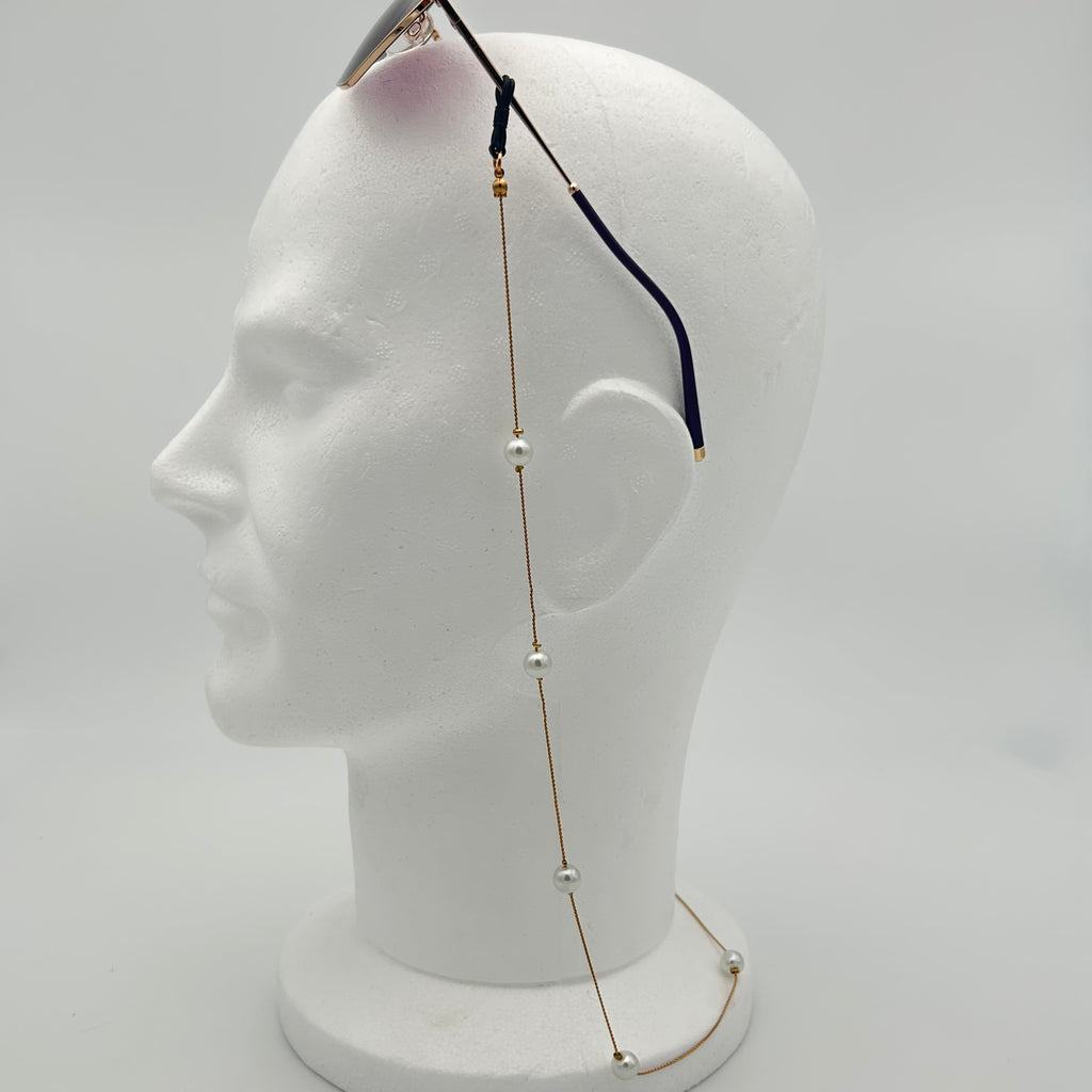 Chaîne à Lunettes Dorée avec Perles Henri Beaud