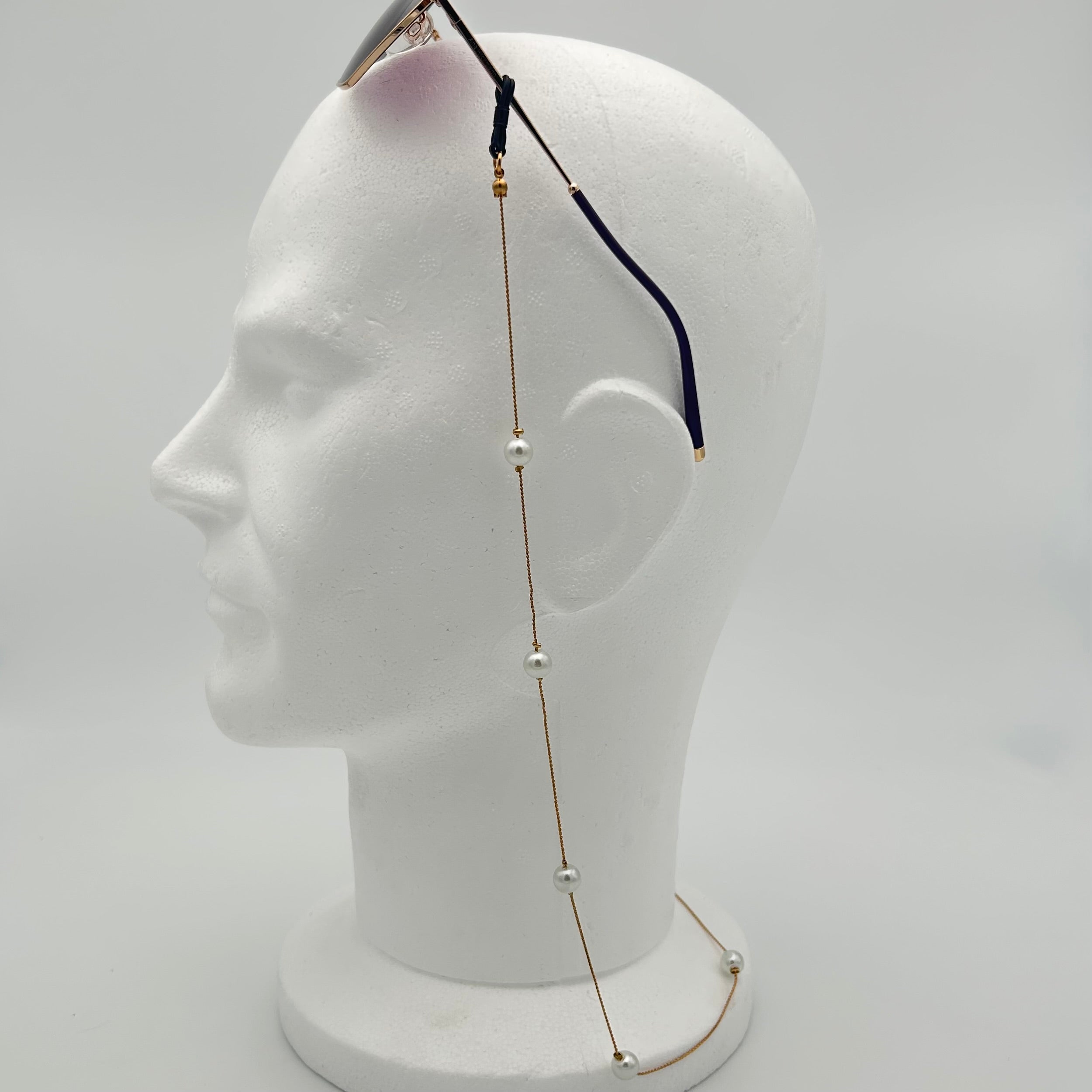 Chaîne à Lunettes Dorée avec Perles Henri Beaud