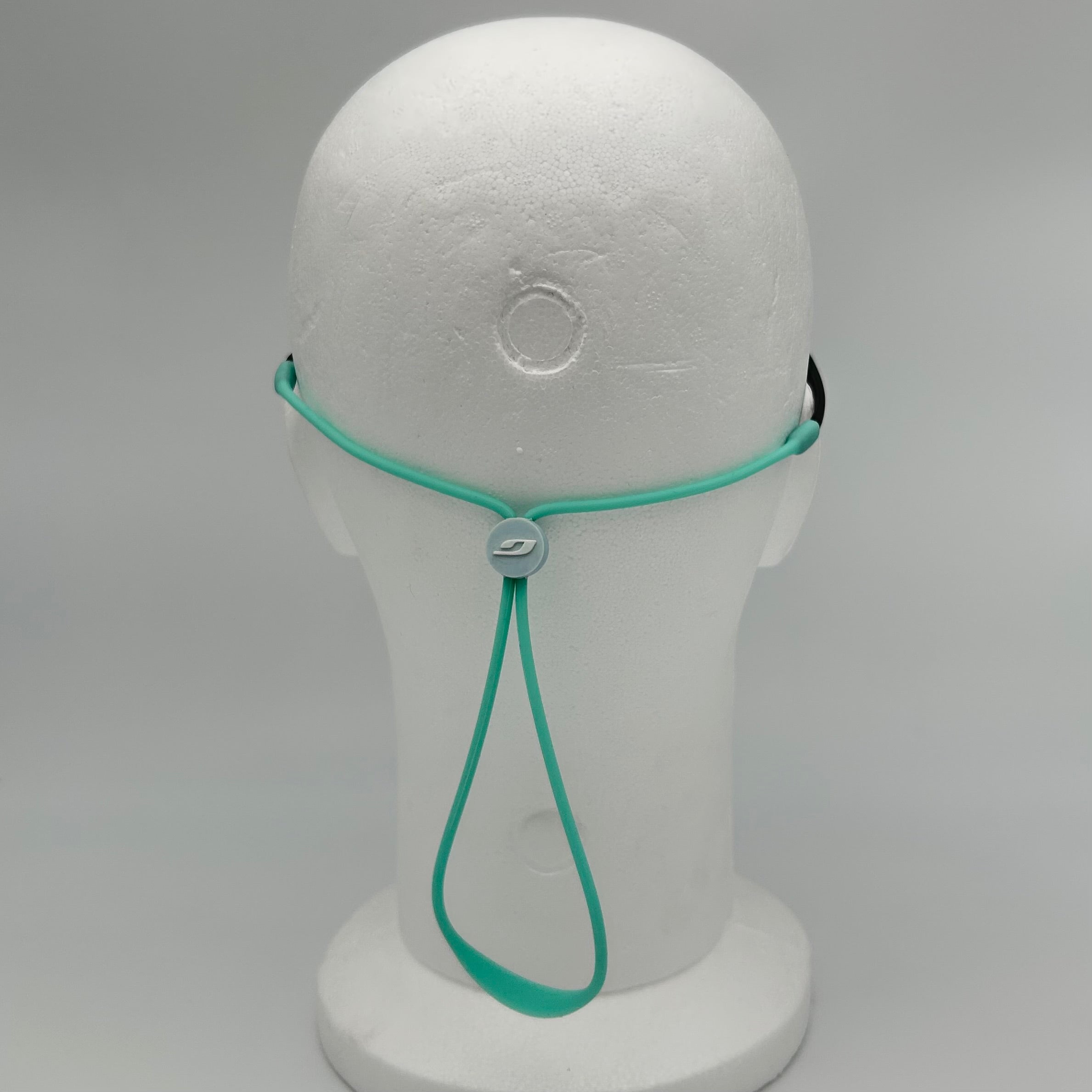 Cordon silicone Julbo turquoise - vue de dos sur tête