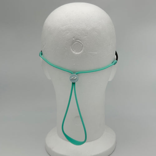 Cordon silicone Julbo turquoise - vue de dos sur tête