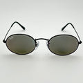 Lunettes de soleil Ray-Ban RB3547N, monture ovale noire et verres gris effet miroir bronze