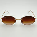 Lunettes de soleil Ray-Ban RB3767, monture ovale en métal doré Arista et verres marron dégradés