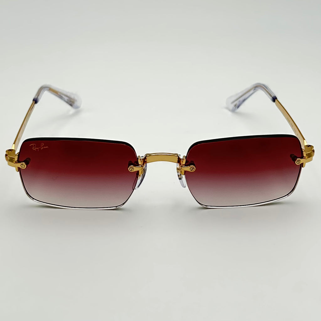 Lunettes de soleil Ray-Ban RB3928 by A$AP Rocky, monture rectangulaire percée dorée Arista