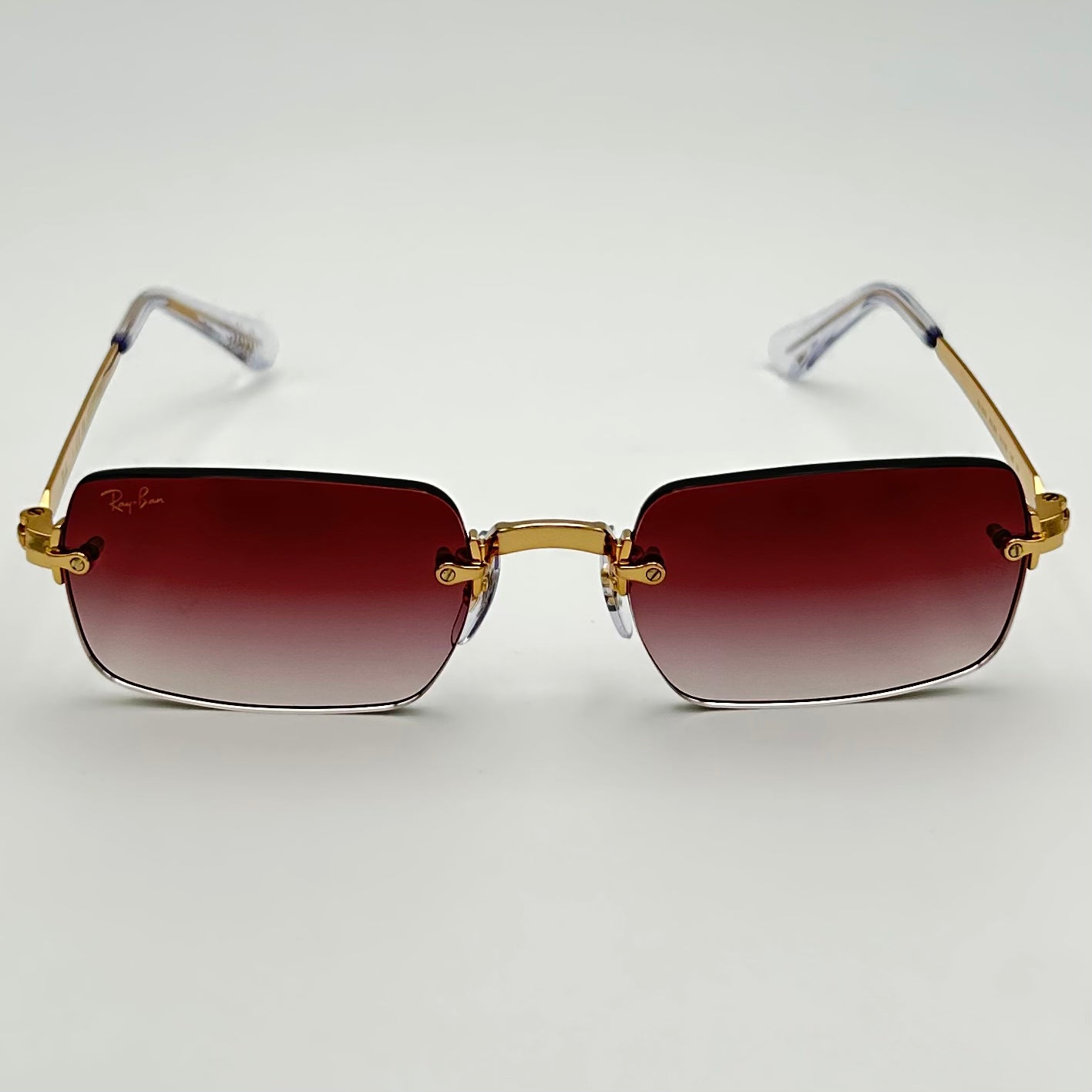 Lunettes de soleil Ray-Ban RB3928 by A$AP Rocky, monture rectangulaire percée dorée Arista