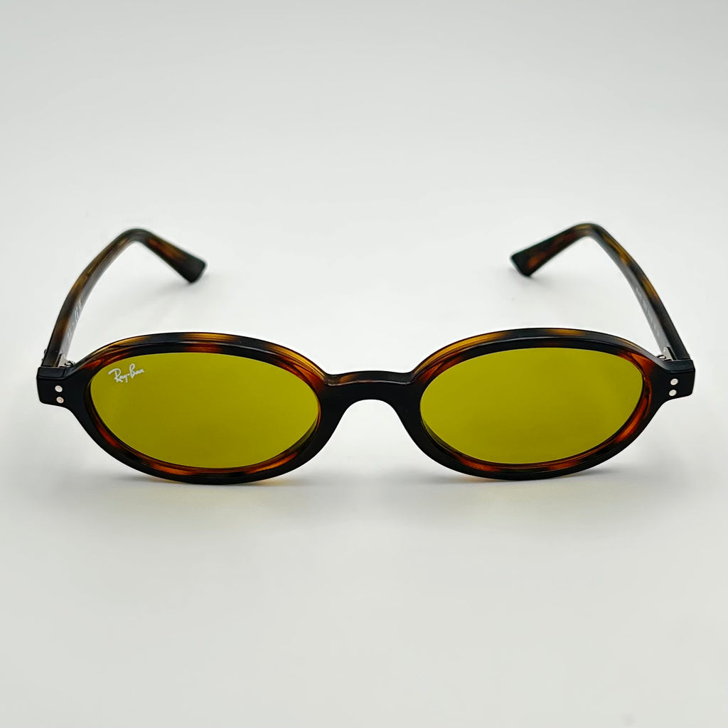 Lunettes de soleil Ray-Ban Khal RB4472, monture ovale Havana et verres verts